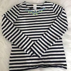 J Crew Crew Cuts Striped Embellished Long Sleeve